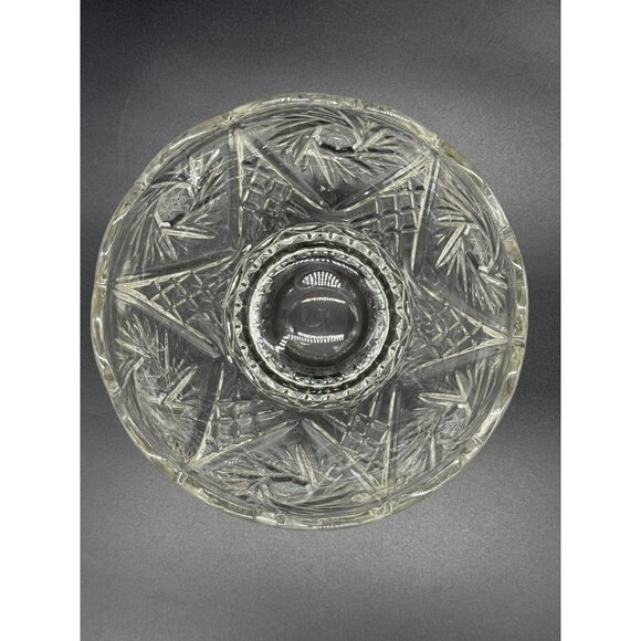 Vtg Crystal Clear Industries Pinwheel Star Hand Cut Lead Crystal Serving Bowl 7. - Picture 9 of 10
